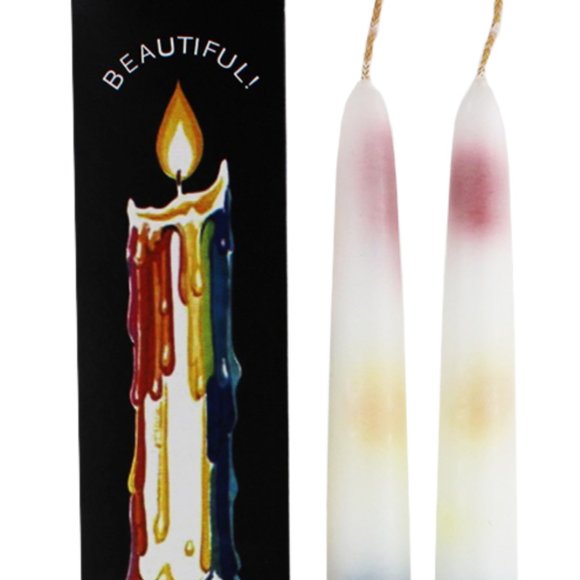 ⭐️2 FOR $20⭐  MULTI-COLOR DRIP TAPER CANDLES (Set of 2) - Picture 2 of 3